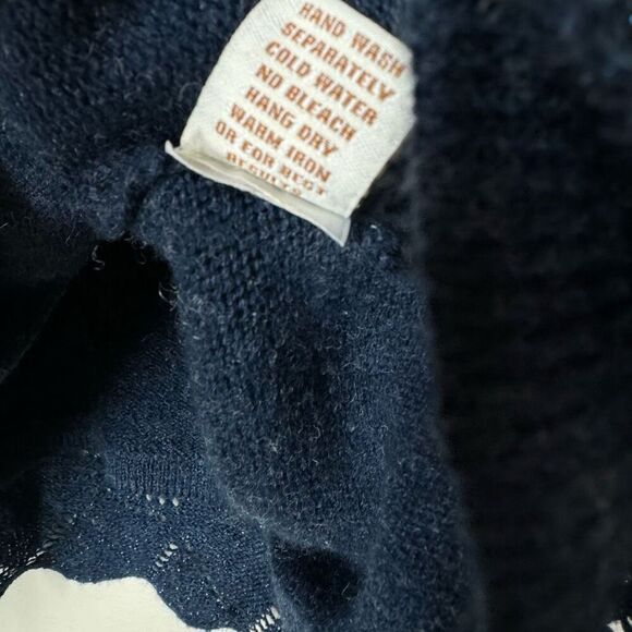 Aryeh Crochet Sweater Mini Dress Wool Blend Metallic Blue A-Line Size S - Picture 13 of 13